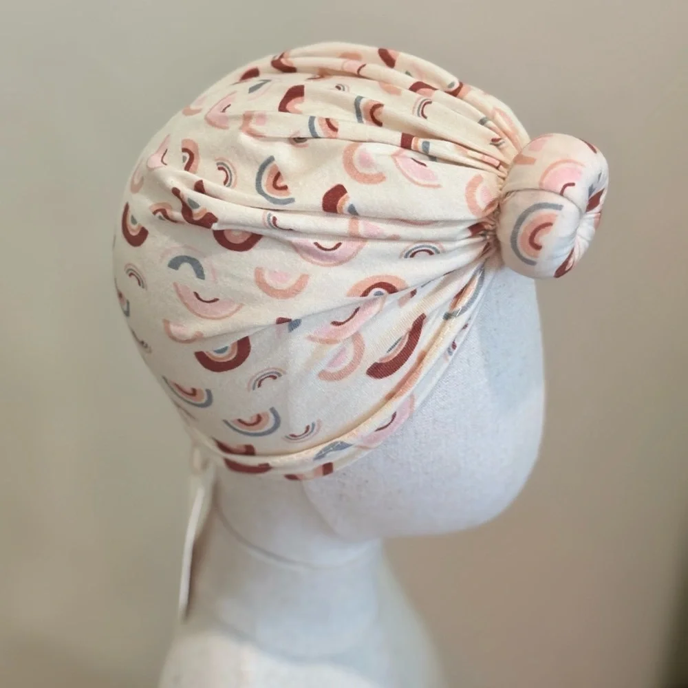 Stylish Cream Patterned Turban Headband